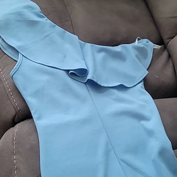 LuLu's Women's Prom Dress Elegant Powder Blue One-Shoulder Dress Pastel Sz M NWT - Picture 5 of 7